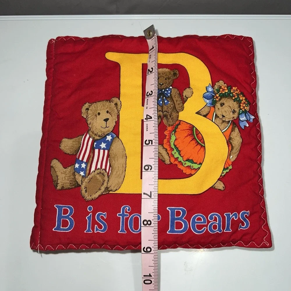 Vintage Cranston Teddy Bear Cloth Book B Is For Bears Handmade Fabric Book 9 X 9